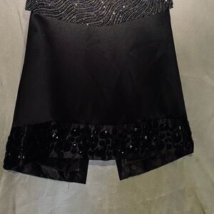 White House Black Market Satin Black Skirt NWT